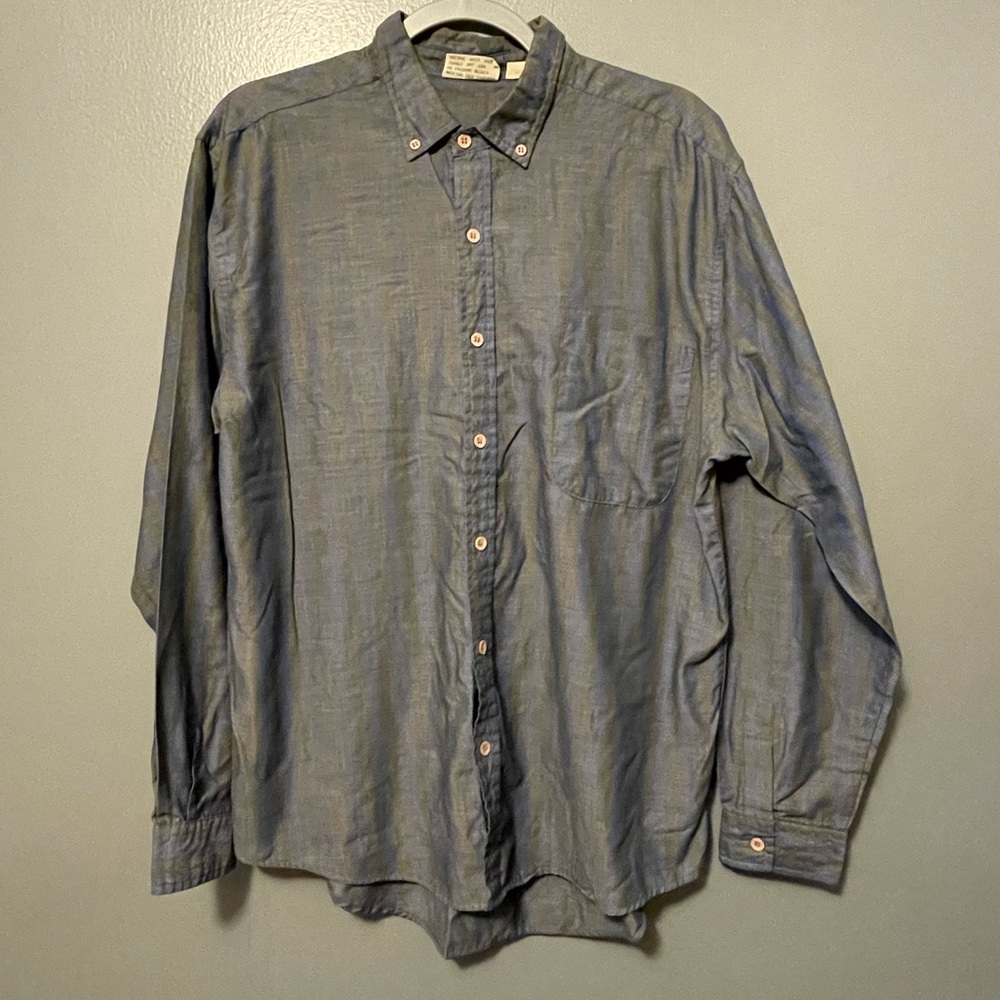 Vintage Blue and Gray Button Down